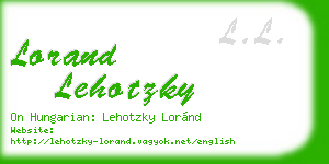 lorand lehotzky business card